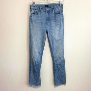 Mother The Mid Rise Dazzler Ankle Fray Jeans Size 27
